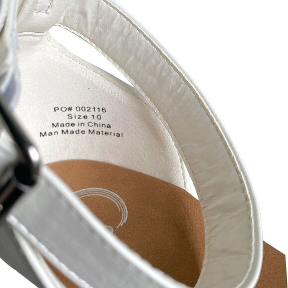 Journee Collection Espadrille Wedge Sandals Sierra White Jute Ankle Strap, Sz 10 - Picture 8 of 8